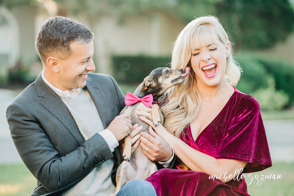 Husband and wife and their dog photoshoot