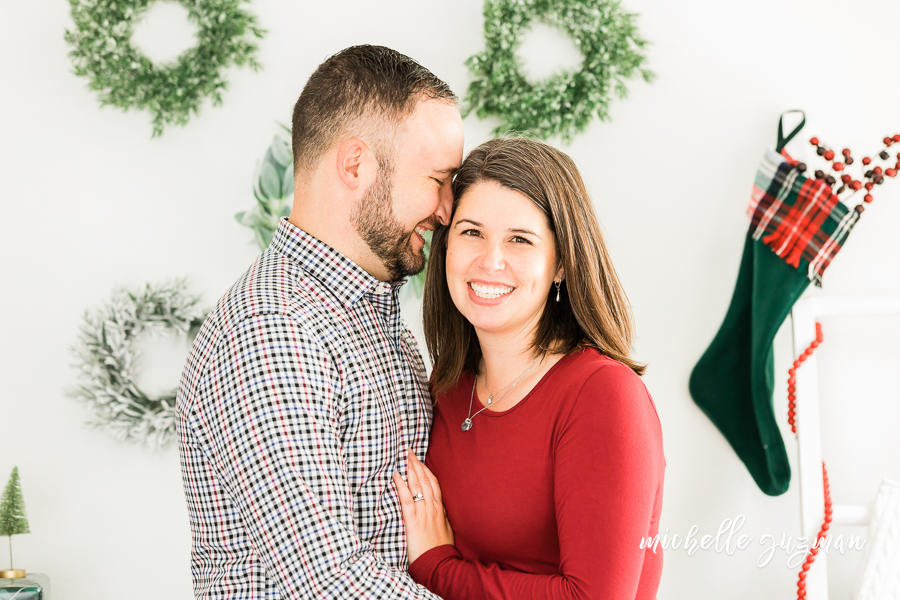 Christmas styled photoshoot of couple